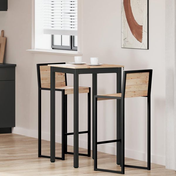 vidaXL Barový stôl Prírodná 60 x 60 x 105 cm Masívne borovicové drevo