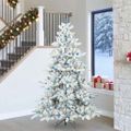 vidaXL Umelý Sklápací Vianočný Stromček Biela 240 cm PVC a oceľ