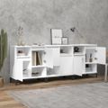 vidaXL Komody 3 ks biele 60x35x70 cm kompozitné drevo