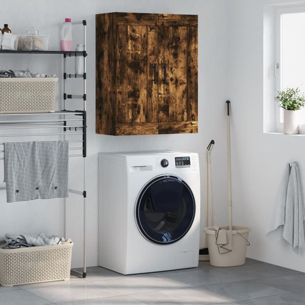 vidaXL Nástenná skrinka dymový dub 69,5x34x90 cm kompozitné drevo