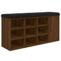 vidaXL Lavička na topánky hnedý dub 102x32x50 cm kompozitné drevo
