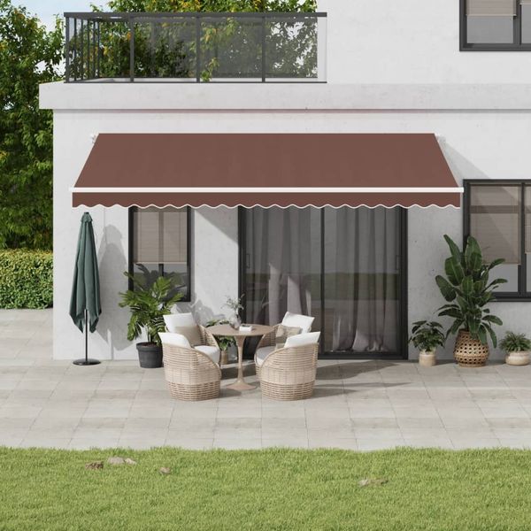 vidaXL Automaticky zaťahovacia markíza s LED hnedá 450x350 cm