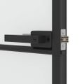 vidaXL Vnútorné dvere tenké čierne 76x201,5 cm tvrdené sklo a hliník