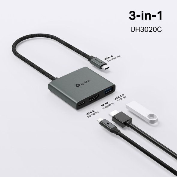 Dokovacia stanica TP-Link UH3020C USB-C, HDMI, 1x USB C, 1x USB, PD 100W