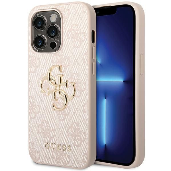 Puzdro Guess pre iPhone 15 Pro Max 6,7" GUHCP15X4GMGPI ružové tvrdé puzdro 4G Big Metal Logo