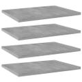 vidaXL Prídavné police 4ks, betónovo sivé 40x30x1,5cm kompozitné drevo