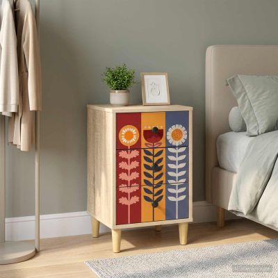 vidaXL Nočný stolík ESSEN Dub sonoma 36 x 33 x 60 cm Kompozitné drevo