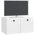 vidaXL Nástenná TV skrinka 59,5 x 31 x 30 cm Biela s vysokým leskom