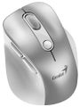 GENIUS Ergo 9000S Pro Silver/ duální Bluetooth + 2,4GHz/ 2400 dpi/ bezdrátová/ 6tlačítková/ dobíjecí/ RGB/ stříbrná Myš, bezdrátová, optická, 2400DPI, 6 tlacítek, Bluetooth, 2,4GHz, USB-C nabíjení, tichá, 7barevné podsvícení, stríbrná