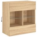 vidaXL TV nástenná skrinka s LED svetlami dub sonoma 58,5x30x60,5 cm