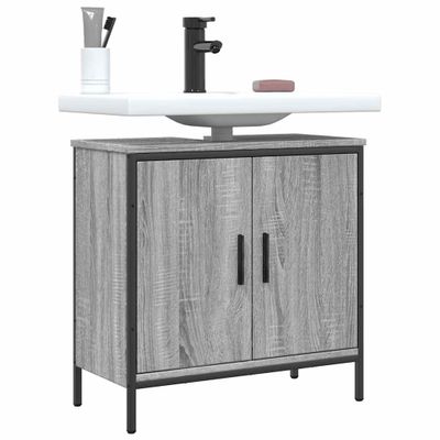 vidaXL Skrinka na umývadlo sivá sonoma 60x30x60 cm kompozitné drevo