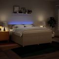 vidaXL Posteľný rám boxspring s matracom krémový 180x200 cm látka