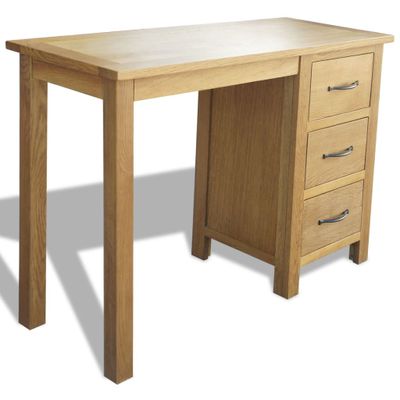 vidaXL Písací stôl s 3 zásuvkami 106x40x75 cm, dubový masív