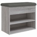vidaXL Lavička na topánky sivá sonoma 82x32x50 cm kompozitné drevo