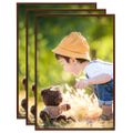 vidaXL Fotorámiky na stenu alebo stôl 3 ks bronzové 29,7x42 cm MDF