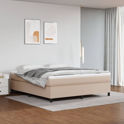 vidaXL Posteľný rám s boxspringom kapučínový 160x200 cm umelá koža