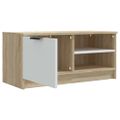 vidaXL TV stolíky 2 ks biele a sonoma 80x35x36,5cm spracované drevo