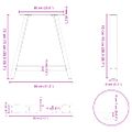 vidaXL Nohy k jedálenskému stolu v tvare A, 2 ks, 80 x (72-73) cm, oceľ