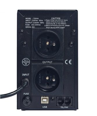 EUROCASE záložný zdroj EA200LED 750VA, 750VA, USB, RJ11, line interactive Záložný zdroj, 750VA, line interactive