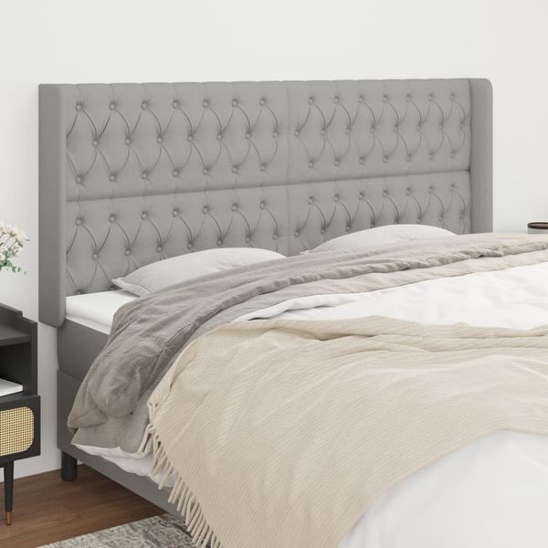 vidaXL Čelo postele so záhybmi bledosivé 183x16x118/128 cm látka