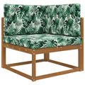vidaXL Vankúš na vonkajšiu pohovku Polyester Vzor s listami 80 x 80 cm
