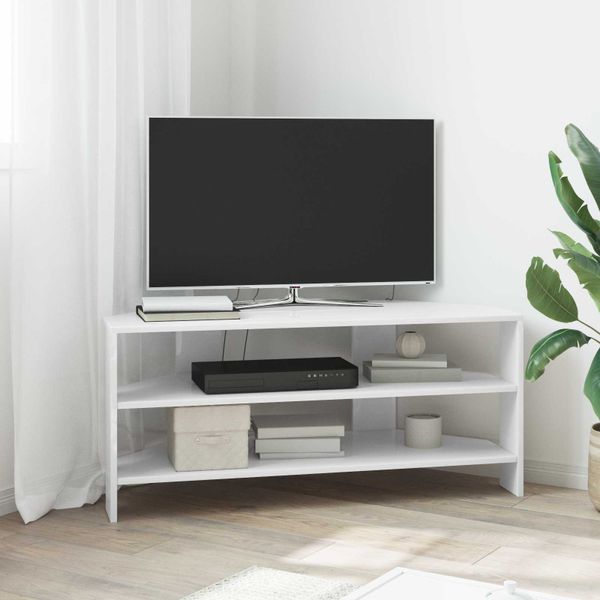 vidaXL RohováTVskriňa Vysoko lesklá biela 102x40,5x45cm