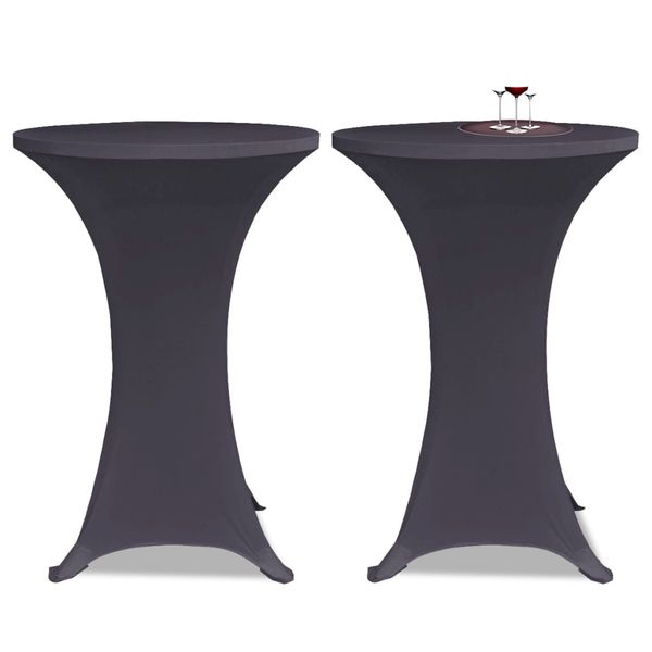 vidaXL Naťahovací návlek na stôl, 2 ks, 60 cm, antracitový