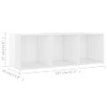 vidaXL TV skrinky 4 ks vysokolesklé biele 107x35x37 cm drevotrieska