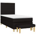 vidaXL Posteľný rám boxspring s matracom čierny 90x190 cm látka