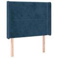 vidaXL Čelo postele so záhybmi tmavomodrá 103x16x118/128 cm zamat