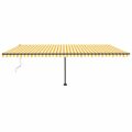vidaXL Samostatne stojaca automatická markíza 600x300 cm žlto-biela