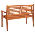 vidaXL 2-miestna záhradná lavica s vankúšom 120 cm eukalyptový masív