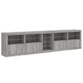 vidaXL Komoda s LED svetlami sivá sonoma 283x37x67 cm
