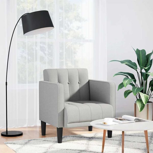vidaXL Rozkladacia pohovka s podrúčkami, oblačne sivá, 53 cm, látka