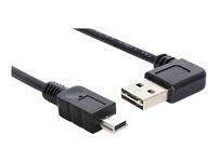 Kábel USB - mini-USB Type B (M) na USB (M) - 3 m - 90° konektor - čierna