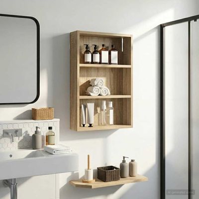 vidaXL Kúpeľňová nástenná skriňa Nástenný Sonoma dub 40 x 10 x 60,5 cm