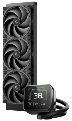 DEEPCOOL vodný chladič Spartacus 360 AIO vodné chladenie, 360mm radiátor, 3.4" LCD 480×480, Gen 6 pumpa, AI riadenie, 3× 120mm ventilátor, Intel/AMD, čierna