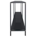 vidaXL Konzolový stolík čierny 140x35x75,5 cm tvrdené sklo