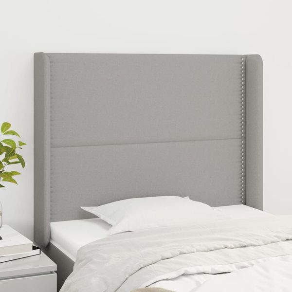 vidaXL Čelo postele so záhybmi bledosivé 93x16x118/128 cm látka