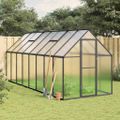 vidaXL Skleník s podkladovým rámom antracitový 445x169x195 cm hliník