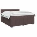 vidaXL Posteľ boxspring s matracom Tmavohnedá 140 x 190 cm Látka