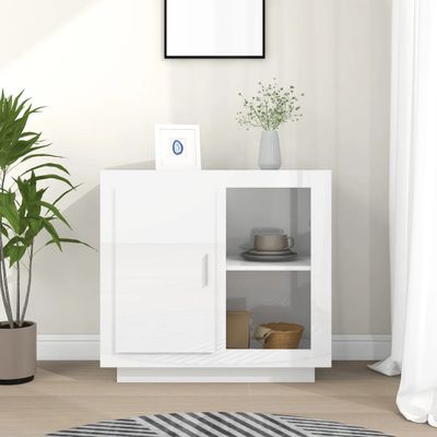 vidaXL Komoda lesklá biela 80x40x75 cm