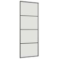 vidaXL Posuvné dvere s kovaním čierne 76x205 cm ESG sklo