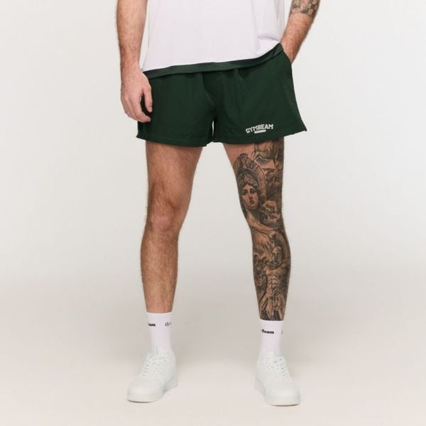 Športové šortky Varsity Green - GymBeam, veľkosť S, 95 % polyester, 5 % elastane