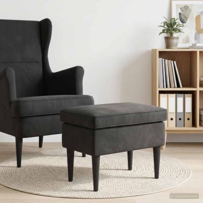 vidaXL Taburetka Čierna 55 x 35 x 41 cm Zamat