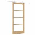 vidaXL Posuvné dvere 93 x 211 cm Masívne borovicové drevo a sklo