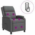 vidaXL Masážne relaxačné kreslo Tmavosivá Látka