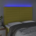 vidaXL Čelo postele s LED zelené 144x5x118/128 cm látka