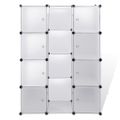 vidaXL Modulárna skrinka s 9 priečinkami 109x36,5x143 cm, biela