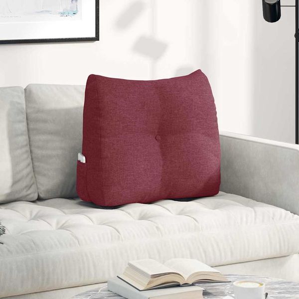 vidaXL Poduška na chrbát Víno červené 60 x 24 x 50 cm látka